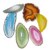 Pendants Jewelry Agate, measctha, 30-60x60-120x6-10mm, Poll:Thart 2mm, 20ríomhairí pearsanta/Lot, Díolta De réir Lot