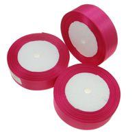 Nastro di raso, nastro satin, rosa, 2.5cm, Lunghezza Appross. 625 cantierecortile, 25PC/lotto, Venduto da lotto