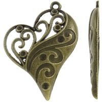 Zinc Alloy vedhæng Rhinestone Setting, Heart, forgyldt, flere farver til valg, nikkel, bly & cadmium fri, 29x38x3mm, Hole:Ca. 2mm, Ca. 260pc'er/KG, Solgt af KG