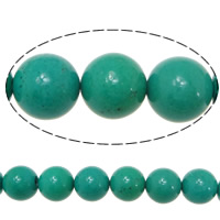 Tyrkysové korálky, Syntetický Turquoise, Kolo, tmavě zelené, 14mm, Otvor:Cca 1.5mm, Délka Cca 16 inch, Cca 14přediva/KG, Cca 29PC/Strand, Prodáno By KG