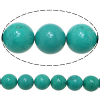 Perles turquoises, turquoise synthétique, Rond, bleu turquoise, 4mm, Trou:Environ 1.5mm, Longueur Environ 16 pouce, 10Strandstoron/lot, Environ 100PC/brin, Vendu par lot