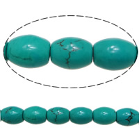 Coirníní turquoise, Turquoise sintéiseach, Oval, turquoise gorm, 10x8mm, Poll:Thart 1mm, Fad Thart 16 Inse, 10Snáitheanna/Lot, Thart 41ríomhairí pearsanta/Snáithe, Díolta De réir Lot