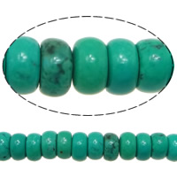 Grânulos de turquesas, Turquesa sintética, Rondelle, verde escuro, 2x4mm, Buraco:Aprox 0.7mm, comprimento Aprox 16 inchaltura, 10vertentespraia/Lot, Aprox 190PCs/Strand, vendido por Lot