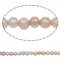 Barock odlad sötvattenspärla pärlor, Freshwater Pearl, Potatis, naturlig, rosa, 9-10mm, Hål:Ca 0.8mm, Såld Per 15 inch Strand