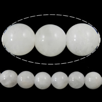 Moonstone Helmet, Pyöreä, luonnollinen, 6mm, Reikä:N. 0.8mm, Pituus N. 15 tuuma, 5säikeet/erä, N. 60PC/Strand, Myymät erä