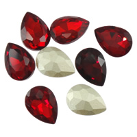 Crystal Cabochoner, Krystal, Teardrop, rivoli tilbage & facetteret, siam, 13x18mm, 144pc'er/Bag, Solgt af Bag