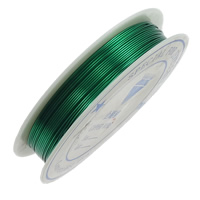 Messing draad, met Plastic, moffelen vernis, groen, nikkel, lood en cadmium vrij, 0.50mm, Lengte 10 m, 20pC's/Lot, Verkocht door Lot