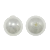 Metade perfurados contas de Shell do mar sul, concha do mar do sul, Roda, naturais, semi-perfurados, branco, 16mm, Buraco:Aprox 1mm, 50PCs/Lot, vendido por Lot