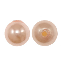 Moitié forés perles de coquillage de mer du Sud, coquille de mer du sud, Rond, naturel, semi-foré, rose, 6mm, Trou:Environ 1mm, 300PC/lot, Vendu par lot