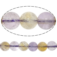 Grânulos de quartzo natural jóias, Ametrine, Roda, 6mm, Buraco:Aprox 1mm, comprimento Aprox 15.5 inchaltura, 5vertentespraia/Lot, Aprox 67PCs/Strand, vendido por Lot