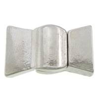 Sinc Alloy Clasp maighnéadach, Bowknot, dath platanam plátáilte, nicil, luaidhe & caidmiam saor in aisce, 20x12x6mm, Poll:Thart 9x2.5mm, 100ríomhairí pearsanta/Lot, Díolta De réir Lot