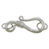 Hook Prás agus Clasp Eye, dath platanam plátáilte, nicil, luaidhe & caidmiam saor in aisce, 26x9x3mm, Poll:Thart 3mm, 100ríomhairí pearsanta/Lot, Díolta De réir Lot