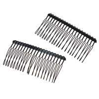 Cink ötvözet Dekoratív Hair Comb, Fésű, festett, fekete, nikkel, ólom és kadmium mentes, 70x38mm, 160PC-k/Lot, Által értékesített Lot