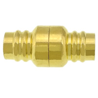 Brass Magnetic Kapcsos, Sárgaréz, arany színű aranyozott, nikkel, ólom és kadmium mentes, 17x8x8mm, Lyuk:Kb 4mm, 100PC-k/Lot, Által értékesített Lot