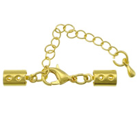 Brass Αστακός Claw Cord Κούμπωμα, Ορείχαλκος, χρώμα επίχρυσο, με την άκρη καλώδιο, νικέλιο, μόλυβδο και κάδμιο ελεύθεροι, 35x5mm, 200PCs/Παρτίδα, Sold Με Παρτίδα