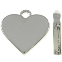 Zinc Alloy Pendant Heart silver color plated nickel lead & cadmium free Approx 2mm Sold By Bag