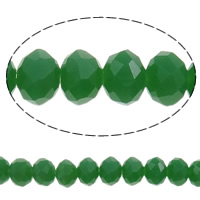 Efterligning CRYSTALLIZED™ Crystal Beads, Krystal, Rondelle, facetteret & efterligning CRYSTALLIZED™ krystaller, Crystal Green, 4x3mm, Hole:Ca. 1mm, Længde Ca. 18.7 inch, 10Strands/Bag, Solgt af Bag