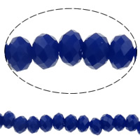 Crystal Pärlor, Kristall, Rondelle, fasetterad, Mörk Sapphire, 4x3mm, Hål:Ca 1mm, Längd Ca 18.7 inch, 10Strands/Bag, Ca 150PC/Strand, Säljs av Bag