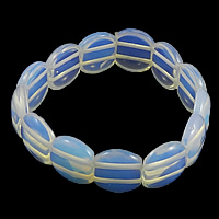 Mar Opal pulsera, Ópalo marino, con Hilo elástico, 14x17x5mm, longitud aproximado 8 Inch, 20Strandsfilamento/Grupo, Vendido por Grupo