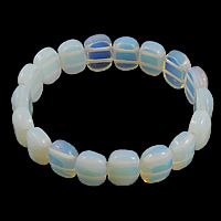 Sea Opal armbånd, med Elastiktråd, 10x14x6mm, Længde Ca. 8 inch, 20Strands/Lot, Solgt af Lot