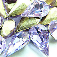 Kristalni kabošani, Kristal, Suza, srebrne boje pozlaćen, faceted, Violet Opal, 8x13mm, 288računala/Torba, Prodano By Torba