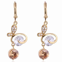 Gets® Jewelry Earring Brass Butterfly 18K gold plated with cubic zirconia nickel lead & cadmium free 7mm Sold By Pair