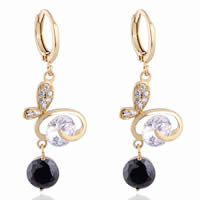 Gets® sieraden Earring, Messing, Vlinder, 18K vergulde, met zirkonia, nikkel, lood en cadmium vrij, 7mm, Verkocht door pair