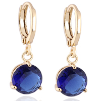 Gets® sieraden Earring, Messing, 18K vergulde, met zirkonia, nikkel, lood en cadmium vrij, 7mm, Verkocht door pair