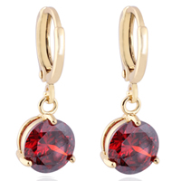 Gets® sieraden Earring, Messing, 18K vergulde, met zirkonia, nikkel, lood en cadmium vrij, 7mm, Verkocht door pair