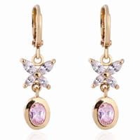 Gets® Jewelry Earring Brass Butterfly 18K gold plated with cubic zirconia nickel lead & cadmium free 7mm Sold By Pair