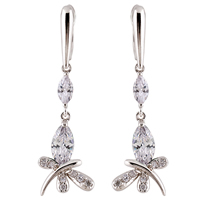 Gets® Jewelry Earring Brass Dragonfly platinum plated with cubic zirconia nickel lead & cadmium free 44mm Sold By Pair