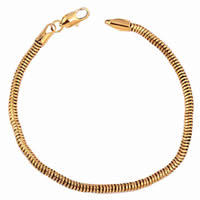 Gets® Smycken Armband, Mässing, 18K guldpläterad, ormkedja, nickel, bly och kadmium gratis, 3mm, Såld Per Ca 7.5 inch Strand