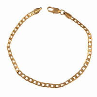 Gets® smykker armbånd, Messing, 18K forgyldt, bremse kæde, nikkel, bly & cadmium fri, 4mm, Solgt Per Ca. 7.5 inch Strand