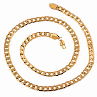 Gets® Smycken Halsband, Mässing, 18K guldpläterad, pansarkedja, nickel, bly och kadmium gratis, 7mm, Såld Per Ca 24 inch Strand