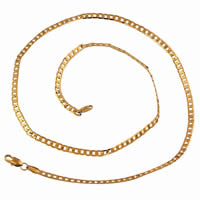 Bijoux Collier Gets®, laiton, Plaqué d'or 18K, chaîne de gourmette, protéger l'environnement, sans nickel, plomb et cadmium, 3mm, Vendu par Environ 23.5 pouce brin