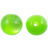 Imitation Cats Eye Resin Beads Round apple green 8mm Approx 2mm Sold By Bag