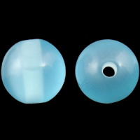 Imitation Cats Eye Resin Beads Round light blue 10mm Approx 2mm Sold By Bag