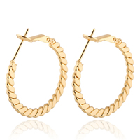 Gets® sieraden Earring, Messing, Donut, 18K vergulde, nikkel, lood en cadmium vrij, 3mm, 27mm, Verkocht door pair