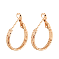 Brass Hoop Earring Teardrop real rose gold plated nickel lead & cadmium free 3mm 20mm Sold By Pair