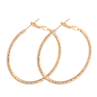 Brass Hoop Earring Donut real rose gold plated nickel lead & cadmium free 2mm 40mm Sold By Pair