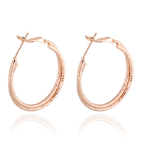 Boucle d'oreille Bijoux Gets®, laiton, beignet, Plaqué d'or rose, protéger l'environnement, sans nickel, plomb et cadmium, 3mm, 28mm, Vendu par paire