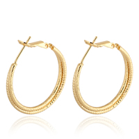 Boucle d'oreille Bijoux Gets®, laiton, beignet, Plaqué d'or 18K, protéger l'environnement, sans nickel, plomb et cadmium, 3mm, 28mm, Vendu par paire