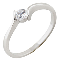 Bliver® Finger Ring, Messing, platineret, med cubic zirconia, nikkel, bly & cadmium fri, 4mm, Størrelse:5, Solgt af PC