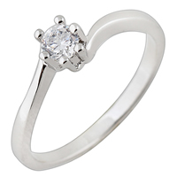 Bliver® Finger Ring, Messing, platineret, med cubic zirconia, nikkel, bly & cadmium fri, 5mm, Størrelse:7.5, Solgt af PC