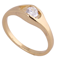 Anello di barretta Gets®, ottone, laccato oro 18K, con zirconi cubici, assenza di nichel,piombo&cadmio, 3.7mm, Misura:7.5, Venduto da PC