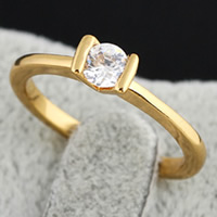 Gets® Finger Ring Brass 18K gold plated with cubic zirconia nickel lead & cadmium free US Ring Sold By PC