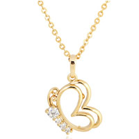 Gets® Jewelry Necklace Brass Butterfly 18K gold plated oval chain & with cubic zirconia nickel lead & cadmium free 23mm Sold Per Approx 18 Inch Strand