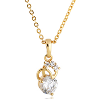 Bijoux Collier Gets®, laiton, Plaqué d'or 18K, chaîne ovale & avec zircone cubique, protéger l'environnement, sans nickel, plomb et cadmium, 20mm, Vendu par Environ 18 pouce brin