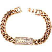 Bracelet Bijoux Gets®, laiton, Plaqué d'or 18K, chaîne de gourmette & pavé de micro zircon, protéger l'environnement, sans nickel, plomb et cadmium, 12mm, Vendu par Environ 8 pouce brin