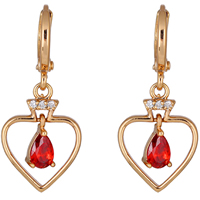 Gets® Jewelry Earring Brass Heart 18K gold plated with cubic zirconia nickel lead & cadmium free Sold By Pair